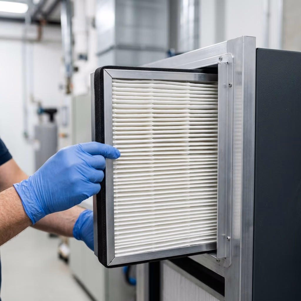 HEPA air filter replacement for indoor air quality in a Windsor home