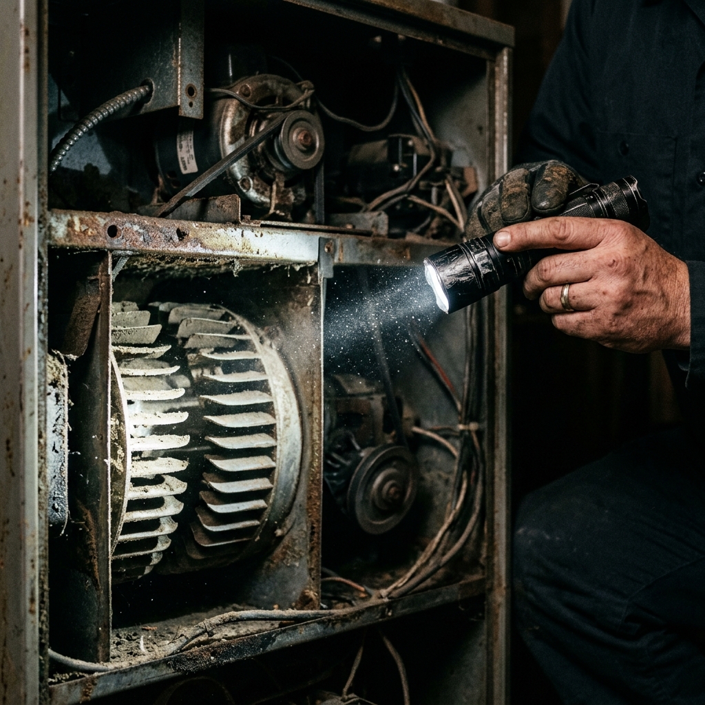 Furnace inspection with flashlight